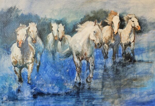 Obraz Olejny Galop w wodzie