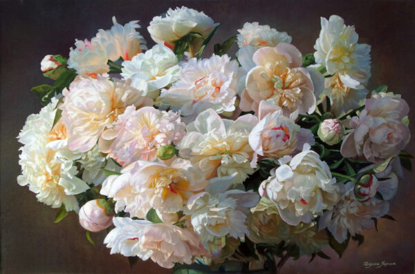 Obraz Olejny Delikatne peonie