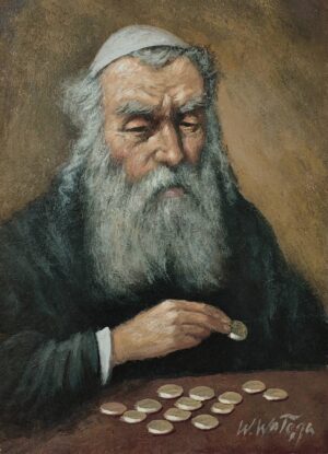 Obraz Olejny Portret żydowskiego kupca w ciszy