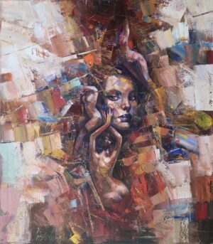 Obraz Olejny W objęciach myśli