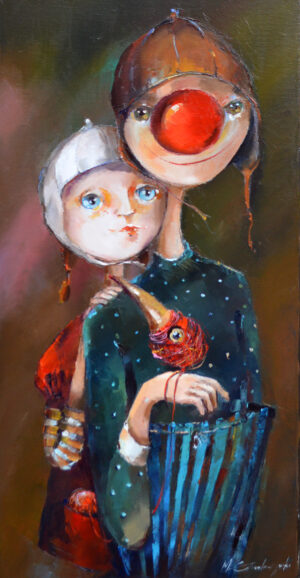 Obraz Olejny Po nitce do ptaszka