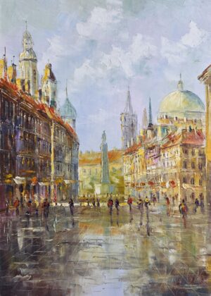 Obraz Olejny Gwar Piotrkowskiej