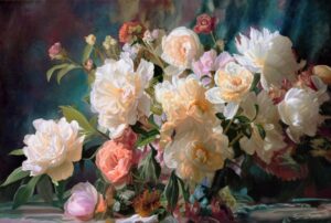 Obraz Olejny Peonie i inne