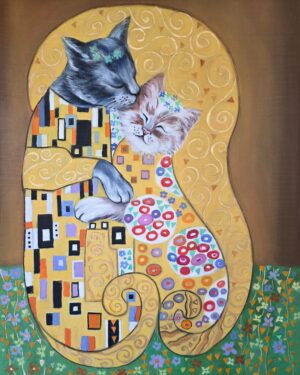 Obraz Olejny Koci Pocałunek Wg. Gustava Klimta